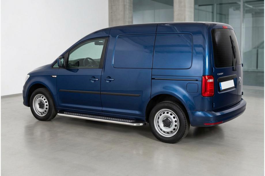 Volkswagen Caddy 2015-2020 гг. Боковые Подножки Maydos V2 (2 шт., Алюминий и Нержавейка) Короткая База Фото 1