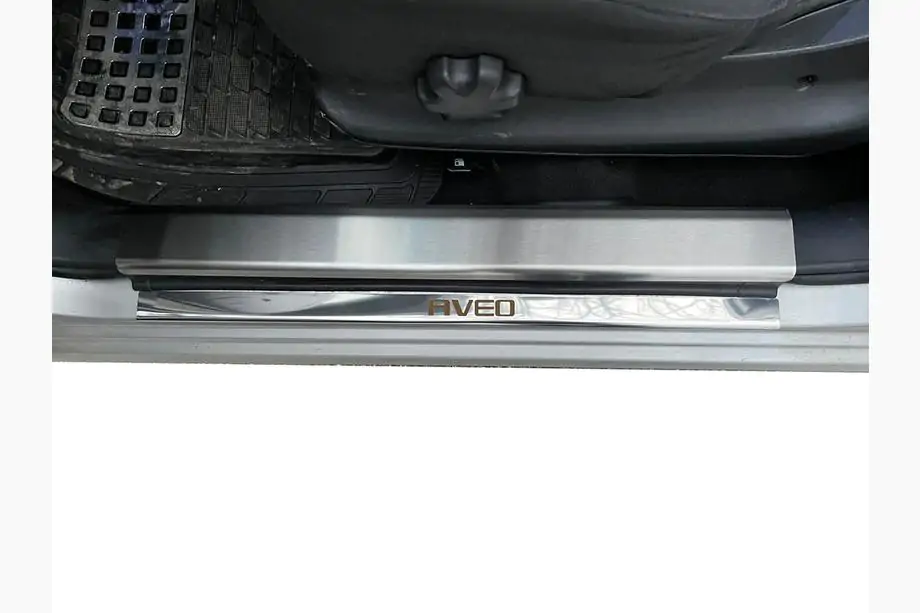 Chevrolet Aveo T250 2005-2011 гг. Накладки на дверные пороги Carmos из нержавейки (4 шт.) Фото 8