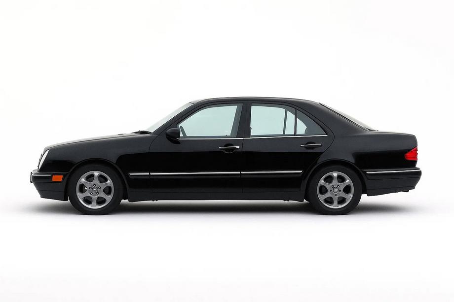 Mercedes E-class W210 1995-2002 гг. Нижние молдинги стекол нержавейка (4 шт) Carmos - Турецкий производитель Фото 3