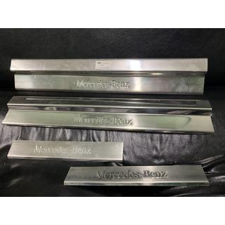 Широкие накладки на пороги (Carmos, 4 шт, нержавейка) Mercedes E-сlass W210 1995-2002 гг. фото 3