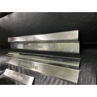 Широкие накладки на пороги (Carmos, 4 шт, нержавейка) Mercedes E-сlass W210 1995-2002 гг. фото 4