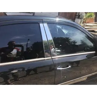 Накладки на дверные стойки из нержавеющей стали (6 шт) Mercedes E-class W211 2002-2009 гг. фото 2