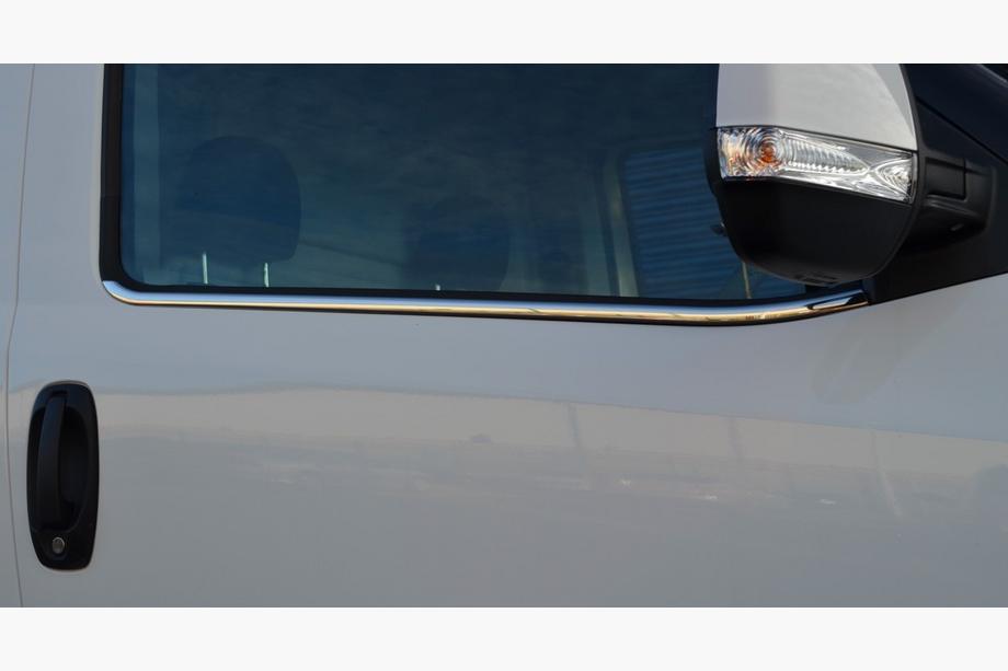 Fiat Doblo II 2010-2022 гг. Окантовка стекол Нержавейка 4 шт, OmsaLine - Итальянская Нержавейка Фото 6