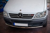 Mercedes Sprinter W901/902/903/904/905 1995–2006 гг. Передняя защита ST008 (нержавейка) фото 2