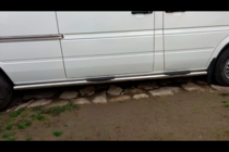 Volkswagen LT 1995-2006 гг. Боковые трубы (2 шт., нержавейка) Средняя База, Ø60 фото 3