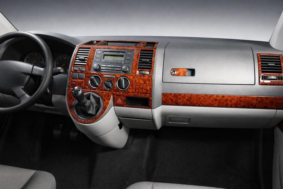 Volkswagen T5 Transporter 2003-2010 гг. Накладки на торпеду (Турция) Алюминий Image
