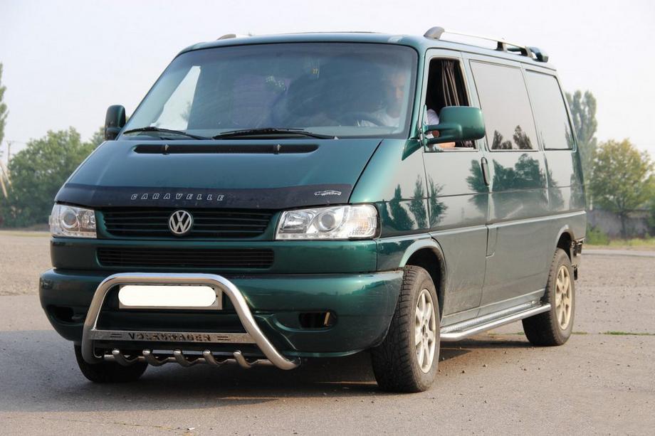 Volkswagen T4 Caravelle/Multivan 1990–2003 гг. Кенгурятник WT003 60мм Нержавейка 60мм, с надписью Фото 4