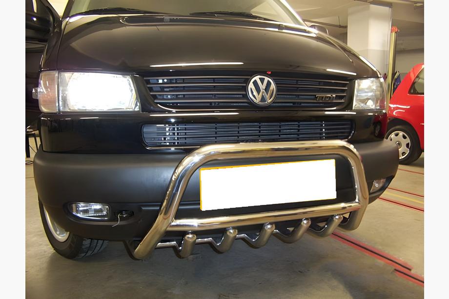 Volkswagen T4 Caravelle/Multivan 1990–2003 гг. Кенгурятник WT003 60мм Нержавейка 60мм, с надписью Фото 7