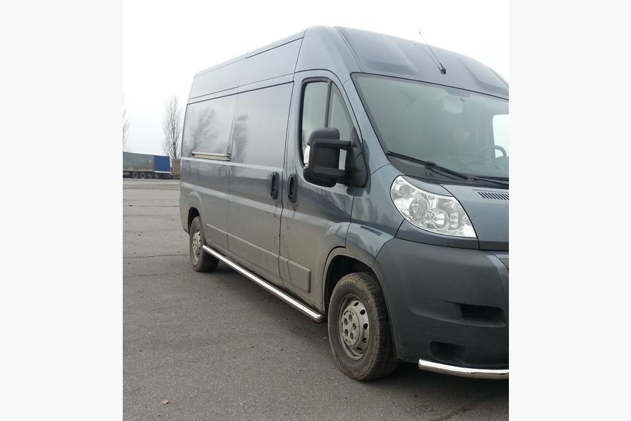 Citroen Jumper 2007-2025 гг. Боковые трубы (2 шт., нержавейка) Средняя база, Ø70 Фото 4
