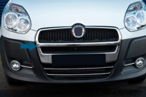 Fiat Doblo II 2010-2022 гг. Накладки на решетку радиатора (2010-2015, полный комплект, нержавейка) фото 3