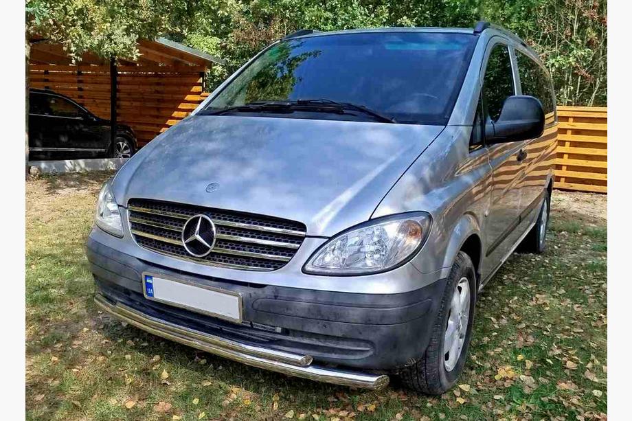 Mercedes Vito W639 2004-2014 гг. Передняя защита ST014 (нержавейка) 2004-2010, 60 ↗ 42мм Фото 13