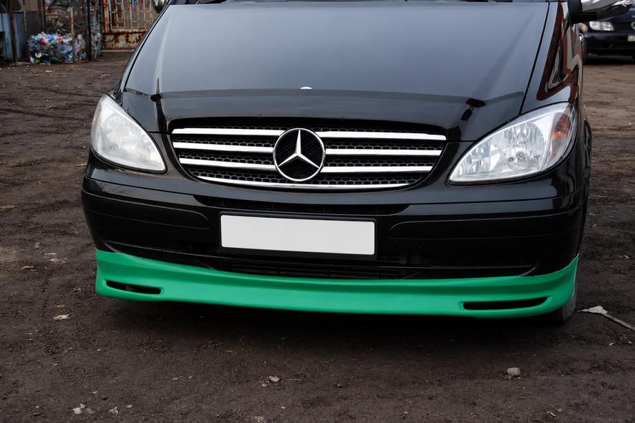 Mercedes Vito W639 2004-2014 гг. Накладка на бампер BRB V1 (под покраску) Фото 4
