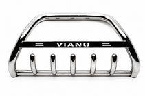 Mercedes Viano 2004-2014 гг. Защита переднего бампера WT003/004 (нержавейка) 50мм, без надписи фото 3