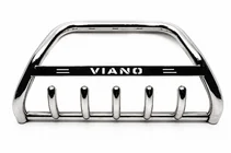 Mercedes Viano 2004-2014 гг. Защита переднего бампера WT003/004 (нержавейка) 60мм, с надписью фото 3