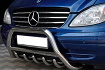 Mercedes Viano 2004-2014 гг. Защита переднего бампера WT003/004 (нержавейка) 60мм, с надписью фото 8