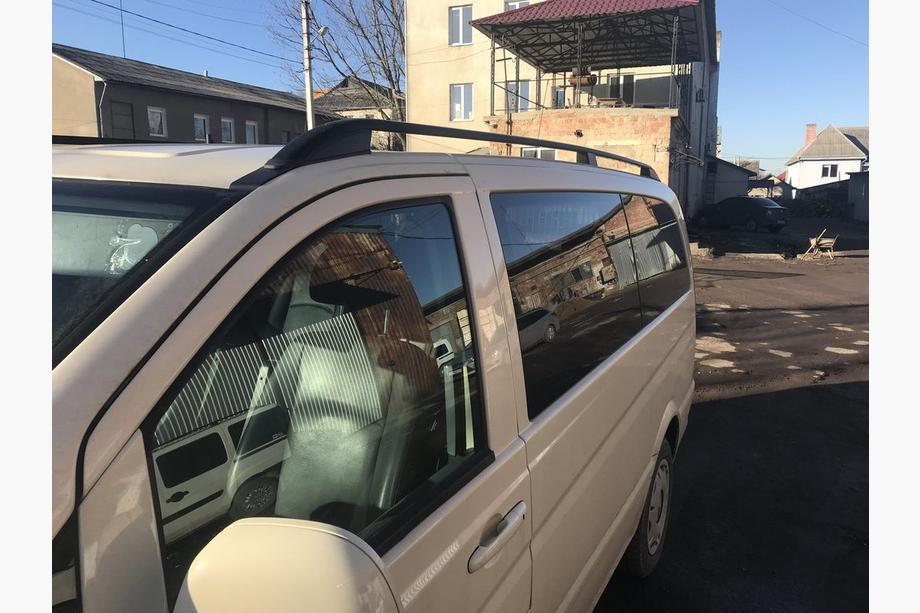 Mercedes Viano 2004-2014 гг. Черные рейлинги Skyport (цельнометаллические) Длинная База (EXTRALONG) Фото 25