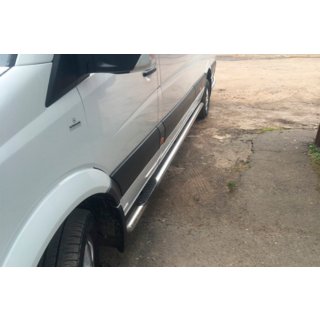 Боковые трубы (2 шт., нержавейка) Mercedes Sprinter W906 2006–2018 гг. фото 2