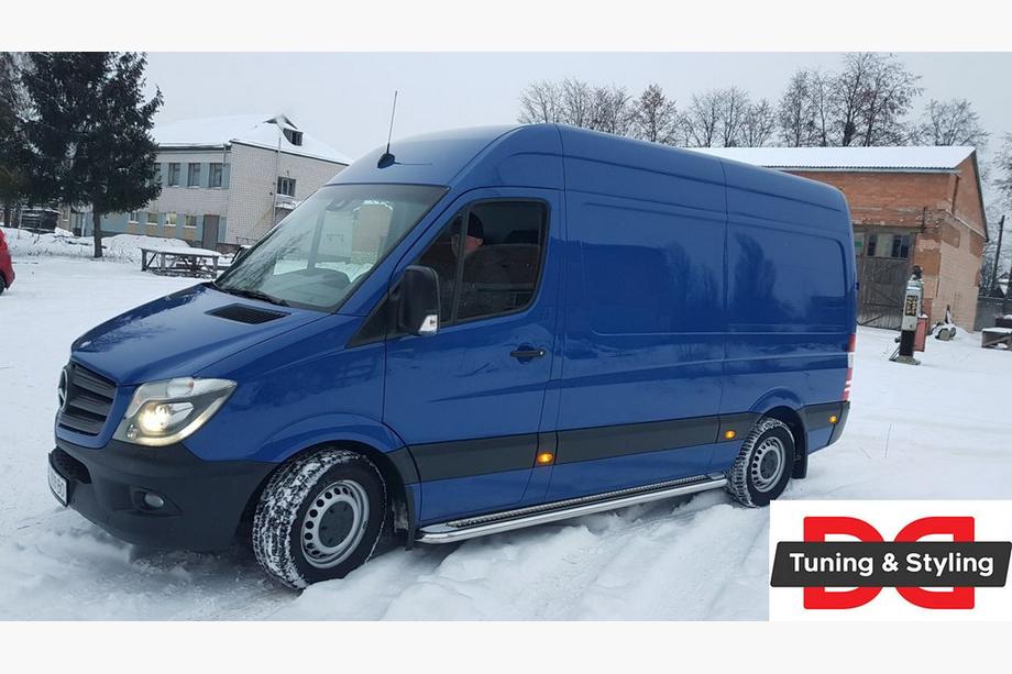 Mercedes Sprinter W906 2006–2018 гг. Боковые Подножки Premium (2 шт., Нержавейка) d60, Long/ExtraLong Фото 4