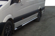 Volkswagen Crafter 2006-2016 гг. Боковые трубы (2 шт., нержавейка) d70, Long/ExtraLong фото 7