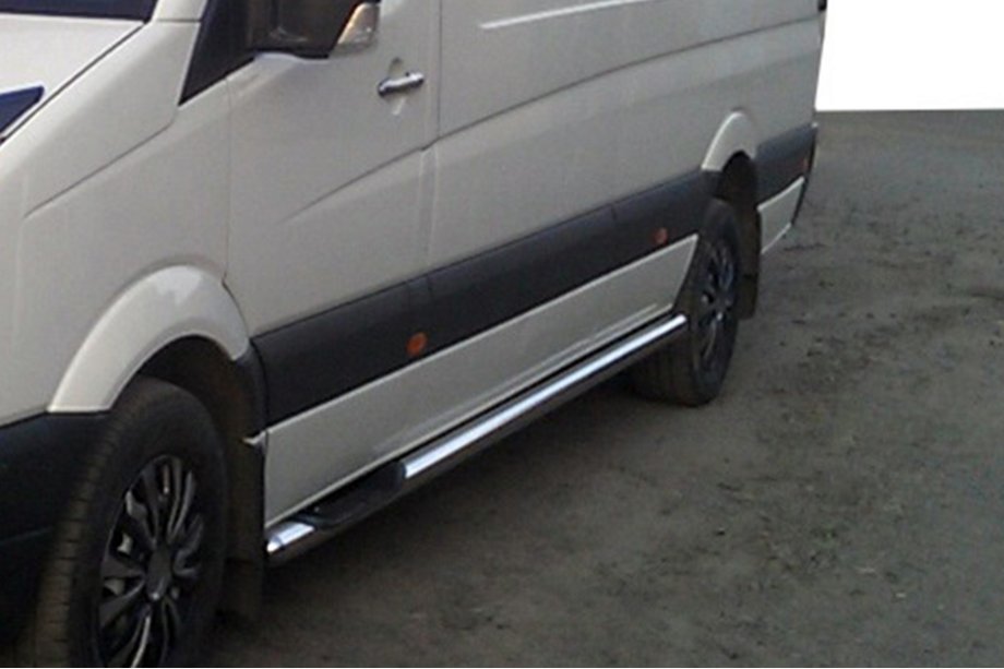Volkswagen Crafter 2006-2016 гг. Боковые трубы (2 шт., нержавейка) d60, Long/ExtraLong Фото 7