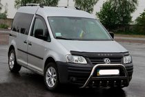 Volkswagen Caddy 2004-2010 гг. Кенгурятник WT003 (нержавейка) 60мм, с надписью фото 9