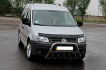 Volkswagen Caddy 2004-2010 гг. Кенгурятник WT003 (нержавейка) 60мм, с надписью фото 7