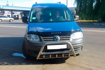 Volkswagen Caddy 2004-2010 гг. Кенгурятник WT003 (нержавейка) 60мм, с надписью фото 6