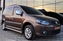 Volkswagen Caddy 2004-2010 гг. Боковые трубы BB001 (2 шт., нержавейка) фото 1
