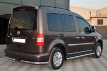 Volkswagen Caddy 2004-2010 гг. Боковые трубы BB001 (2 шт., нержавейка) d60, Maxi База фото 4