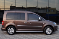 Volkswagen Caddy 2004-2010 гг. Боковые трубы BB001 (2 шт., нержавейка) d60, Maxi База фото 5