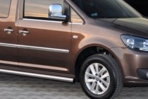 Volkswagen Caddy 2004-2010 гг. Боковые трубы BB001 (2 шт., нержавейка) фото 6