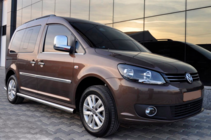 Volkswagen Caddy 2010-2015 гг. Боковые трубы BB001 (2 шт., нержавейка) фото 1