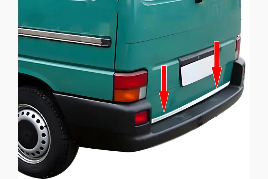 Volkswagen T4 Transporter 1990-2003 гг. Накладка на задний бампер нержавейка Фото 1