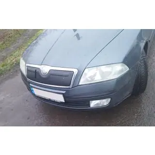 Зимняя накладка на решетку радиатора (верхняя) Skoda Octavia II A5 2006-2010 гг. фото 2