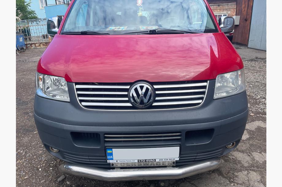 Volkswagen T5 Transporter 2003-2010 гг. Хромированные накладки на решетку (8 полос, нержавейка) Carmos - Турецкая Нержавеющая Сталь Фото 3