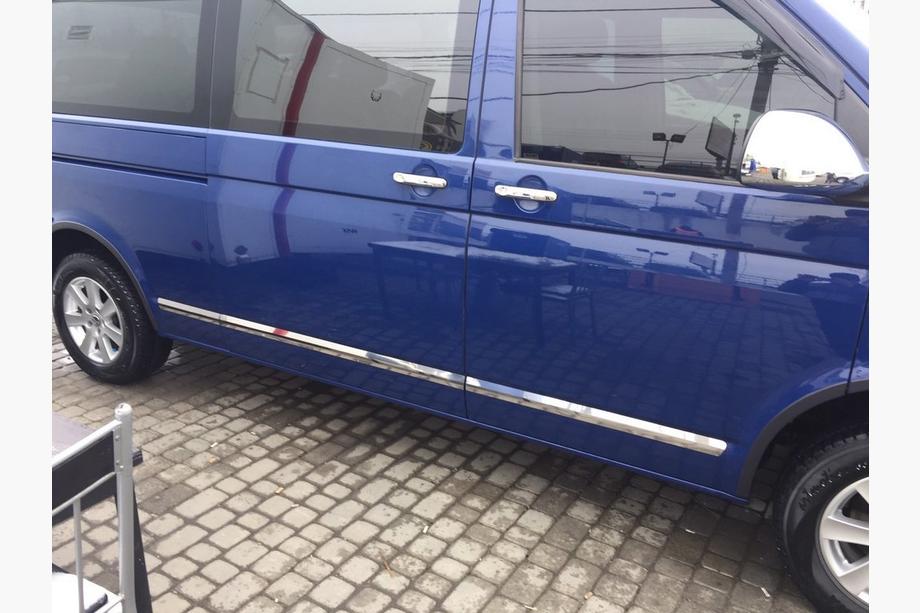 Volkswagen T5 Transporter 2003-2010 гг. Молдинги на двери Нержавейка Хром 1 Дверь, Длинная база, Carmos - турецкая сталь Фото 5