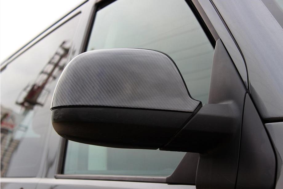 Volkswagen T5 2010-2015 гг. Накладки на Зеркала (2 шт., Карбон) Натуральный Карбон Фото 5