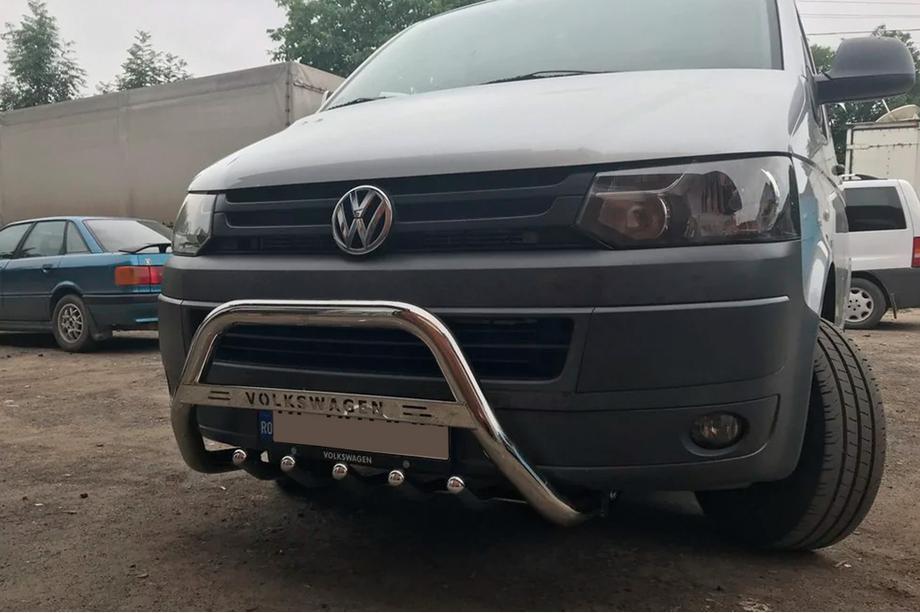 Volkswagen T5 2010-2015 гг. Кенгурятник WT003 (нержавейка) 60 мм, без надписи Фото 7