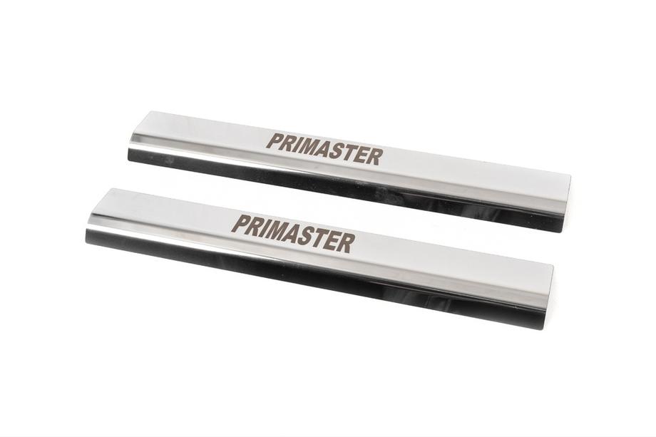Nissan Primastar 2002-2014 гг. Накладки на пороги VIP (2 шт, нержавеющая сталь) Image