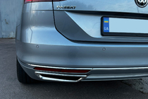 Volkswagen Passat B8 2015-2023 гг. Накладки имитация выхлопа SD/SW (2015-2018, 2 шт, нержавейка) OmsaLine - Итальянская Нержавейка фото 7
