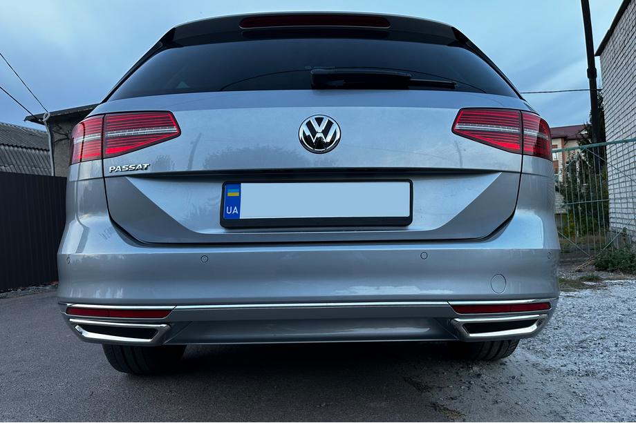 Volkswagen Passat B8 2015-2023 гг. Накладки имитация выхлопа SD/SW (2015-2018, 2 шт, нержавейка) Фото 6