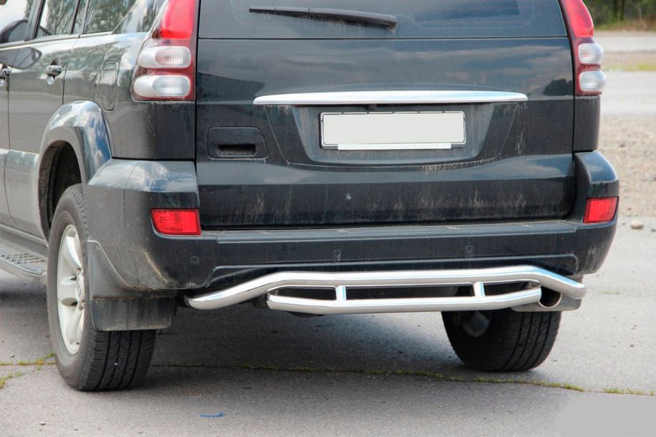 Toyota Land Cruiser Prado 120 2002-2009 гг. Задняя защита AK008-1 Фото 3