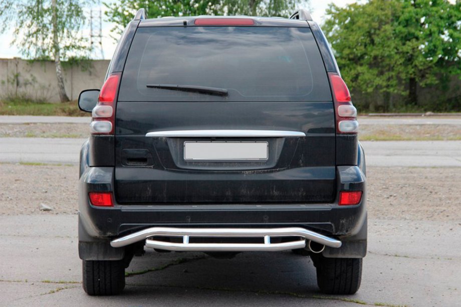Toyota Land Cruiser Prado 120 2002-2009 гг. Задняя защита AK008-1 Фото 2