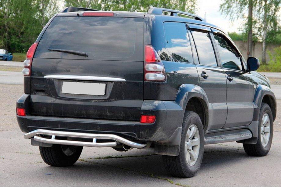 Toyota Land Cruiser Prado 120 2002-2009 гг. Задняя защита AK008-1 Фото 4