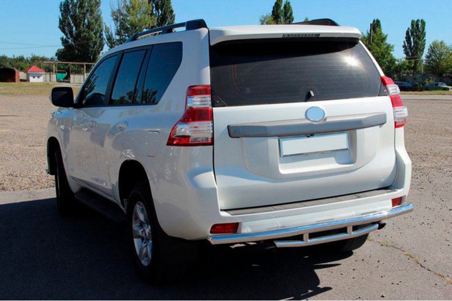 Toyota Land Cruiser Prado 150 2009-2023 гг. Задняя дуга AK002-2v1 (нержавейка) Фото 2