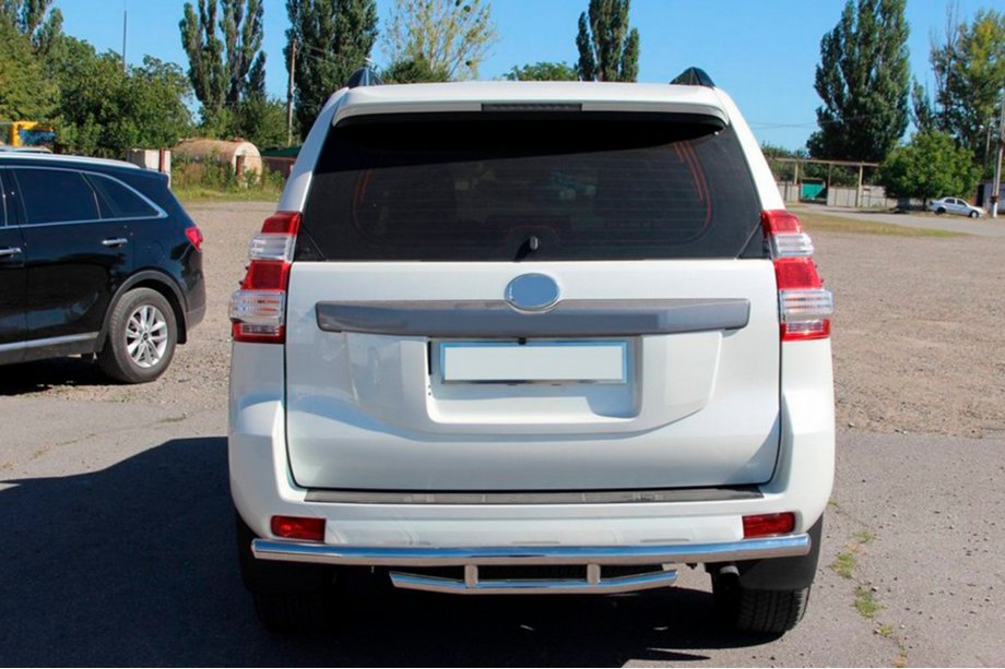 Toyota Land Cruiser Prado 150 2009-2023 гг. Задняя дуга AK002-2v1 (нержавейка) Фото 3