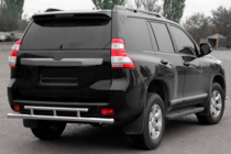Toyota Land Cruiser Prado 150 2009-2023 гг. Задняя дуга AK002-2v2 (нержавейка) фото 1