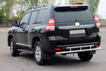 Toyota Land Cruiser Prado 150 2009-2023 гг. Задняя дуга AK002-2v2 (нержавейка) фото 3