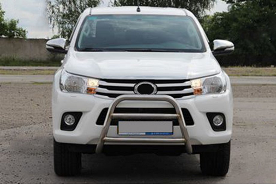 Toyota Hilux 2015- гг. Передняя защита WT023 (нержавейка) Фото 3