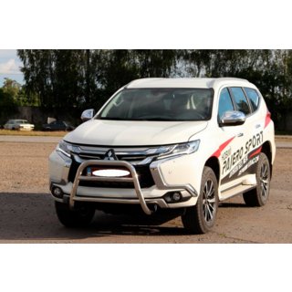 Передняя защита WT022 Нержавейка Mitsubishi Pajero Sport 2015- гг. фото 3